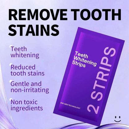 Purple Teeth Whitening Strips - 7/21 Whitening Sessions - Non Sensitive Teeth Whitening - Peroxide-Free