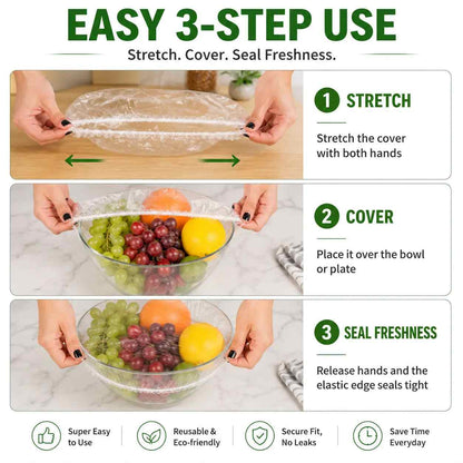 100-Piece Disposable Elastic Food Covers
