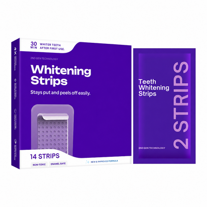 Purple Teeth Whitening Strips - 7/21 Whitening Sessions - Non Sensitive Teeth Whitening - Peroxide-Free